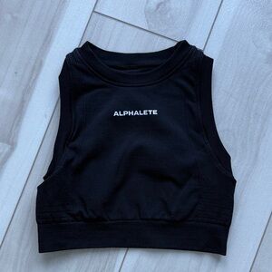 Alphalete Black Sleeveless Crop Top Sports Bra